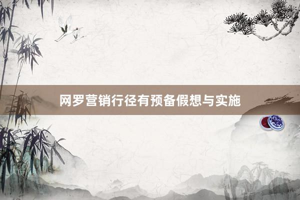 网罗营销行径有预备假想与实施